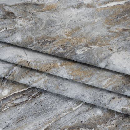 Stonehenge Quilting Cotton by Northcott - Warm Gray Marble 5 Stone Swirl - Surfaces Collection