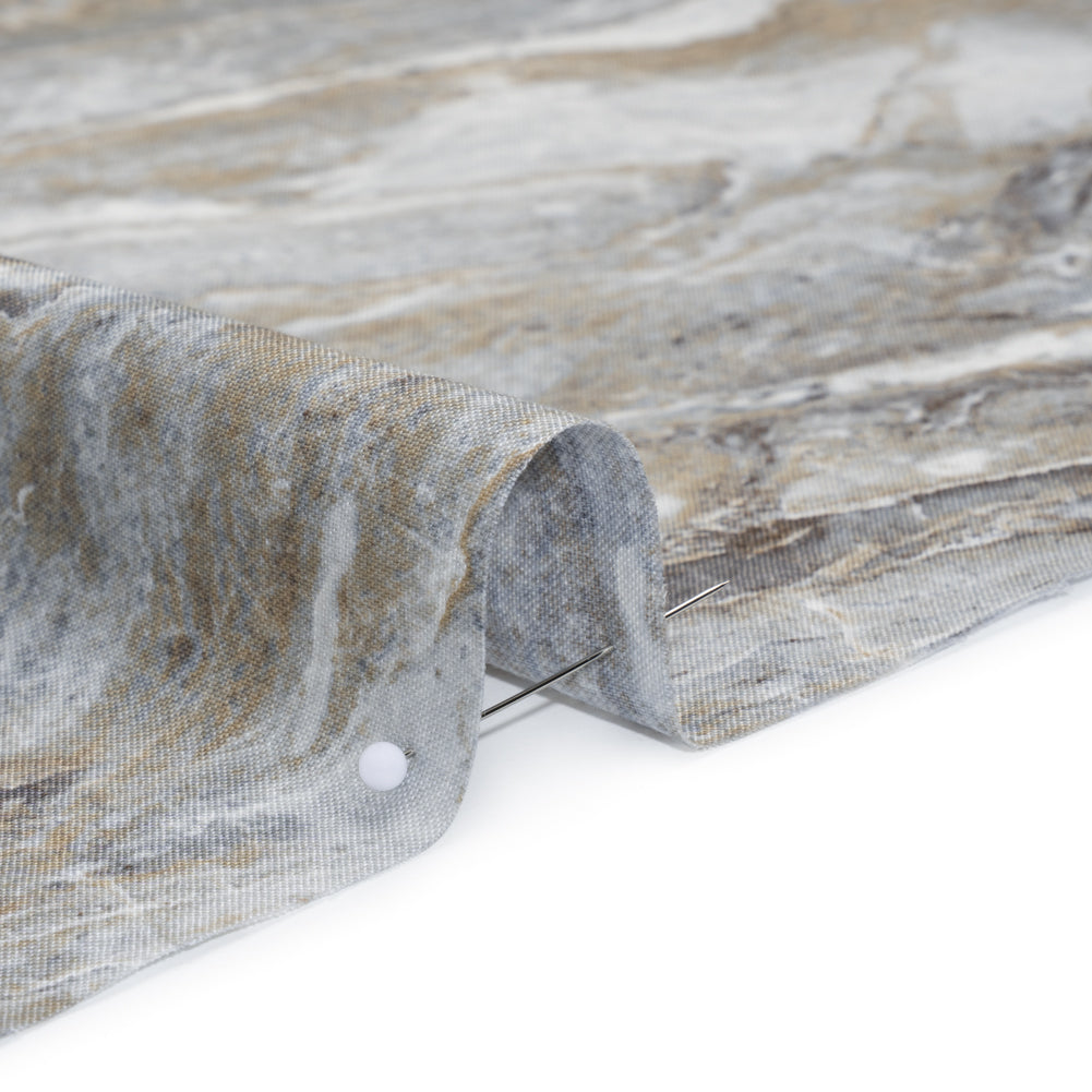 Stonehenge Quilting Cotton by Northcott - Warm Gray Marble 5 Stone Swirl - Surfaces Collection - Detail