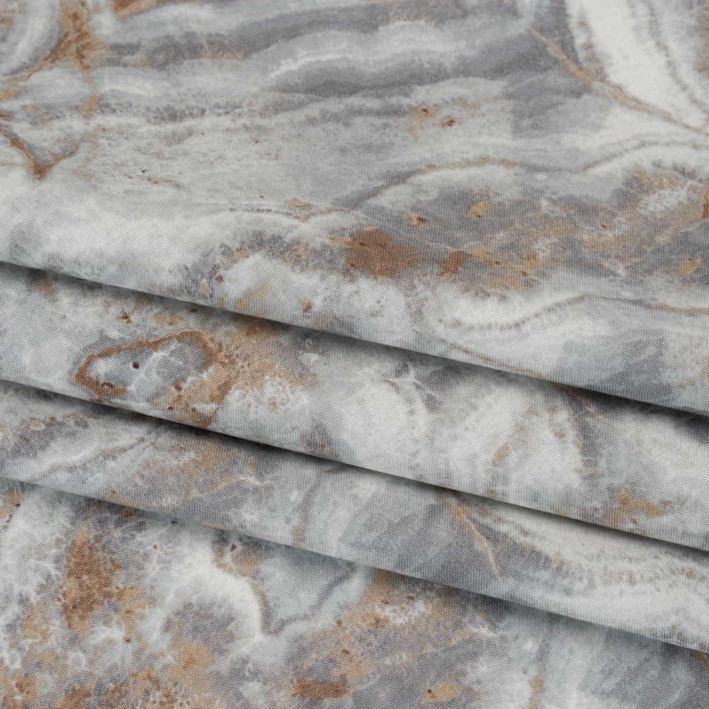 Stonehenge Quilting Cotton by Northcott - Warm Gray Marble 8 Swirling Stone - Surfaces Collection - Folded