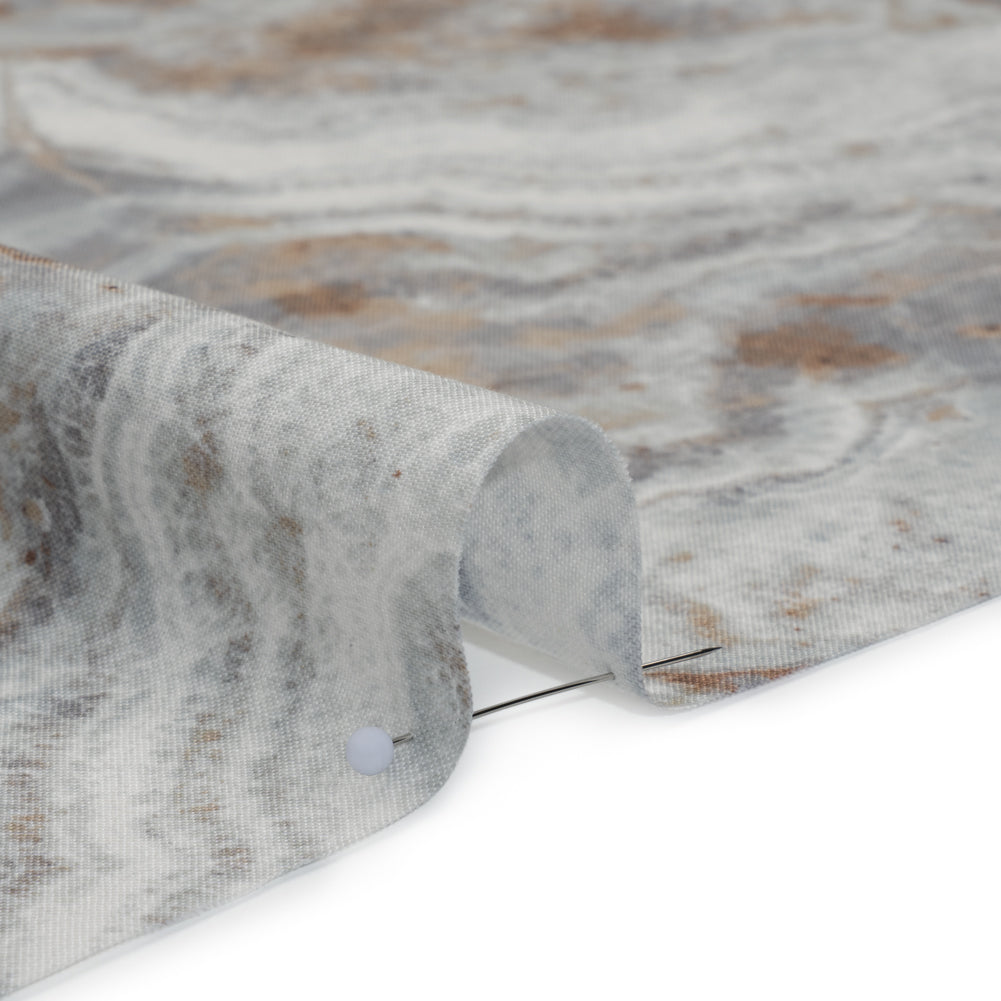 Stonehenge Quilting Cotton by Northcott - Warm Gray Marble 8 Swirling Stone - Surfaces Collection - Detail