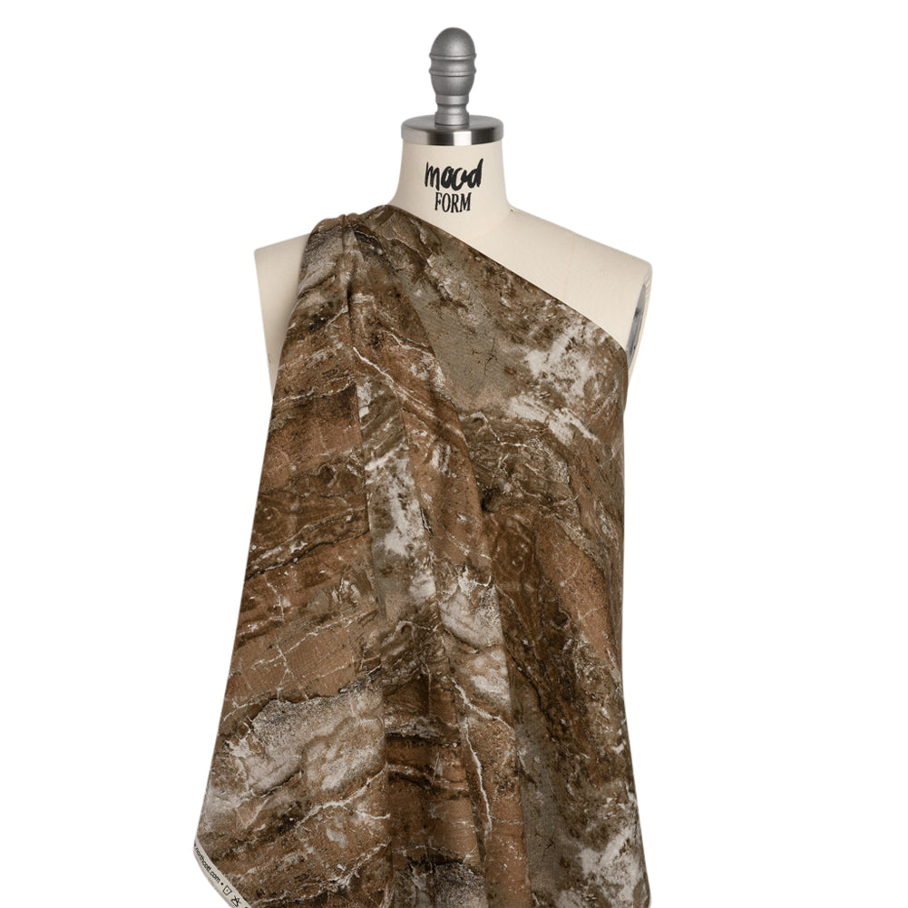 Stonehenge Quilting Cotton by Northcott - Brown Marble 12 Earth Textures - Surfaces Collection - Drape