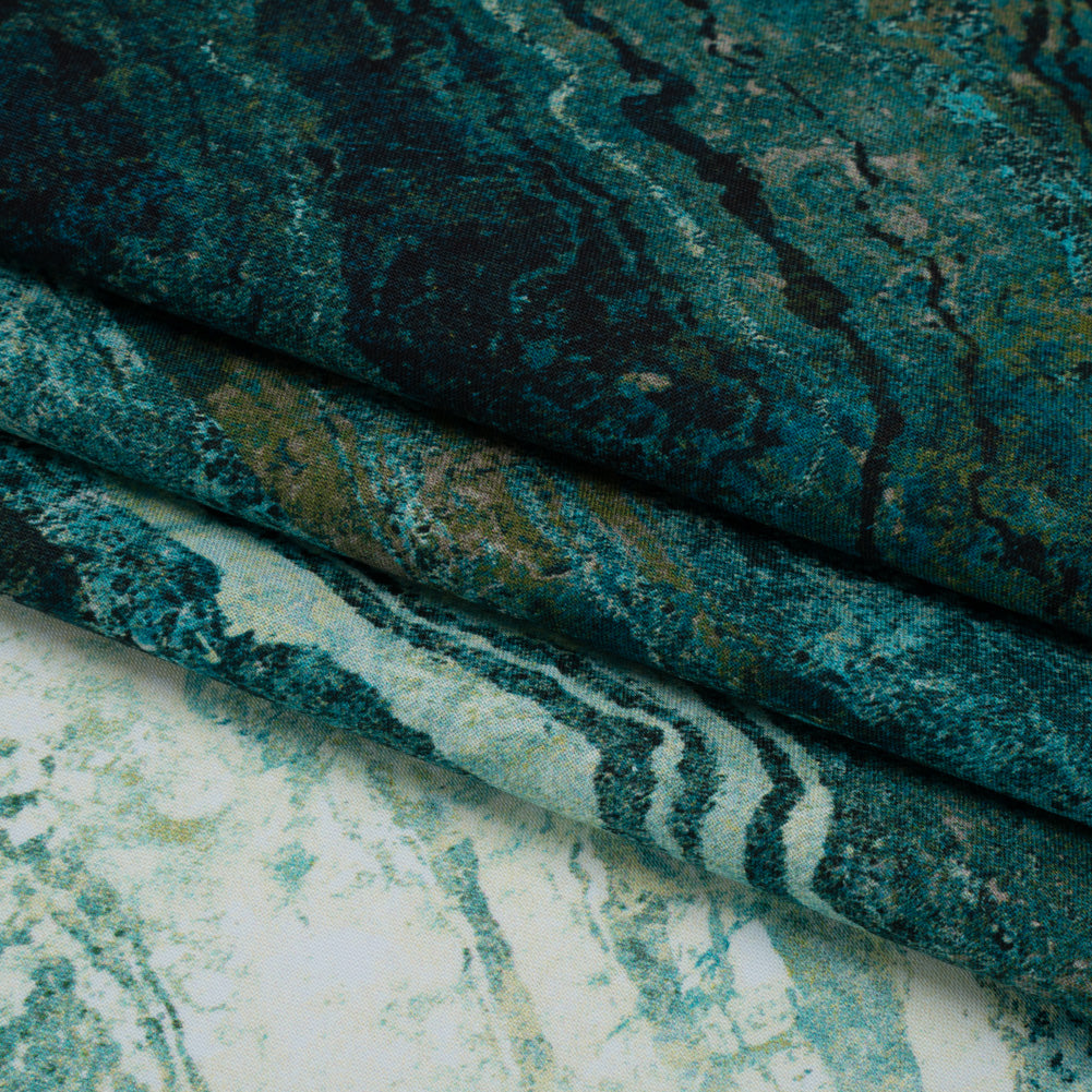 Stonehenge Quilting Cotton by Northcott - Blue Planet Swirling Lines Gradient - Ombre II Collection - Folded