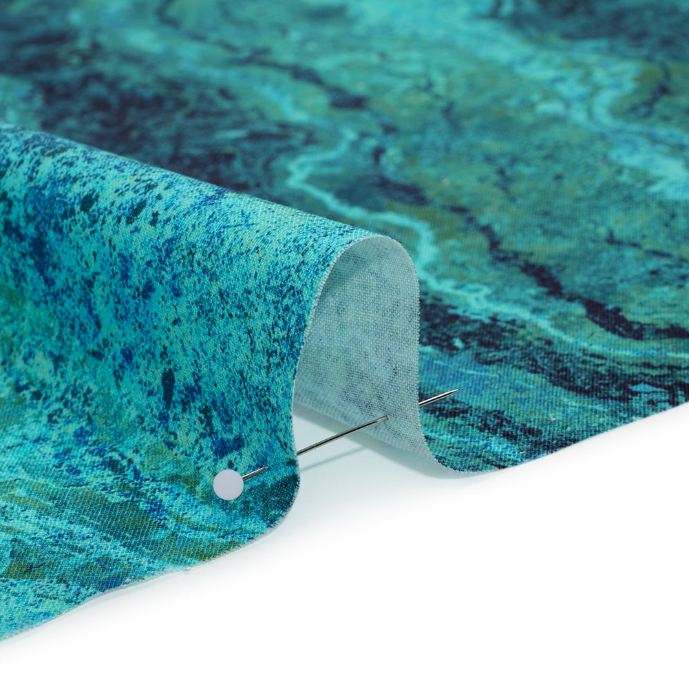 Stonehenge Quilting Cotton by Northcott - Peacock Swirling Lines Gradient - Ombre II Collection - Detail