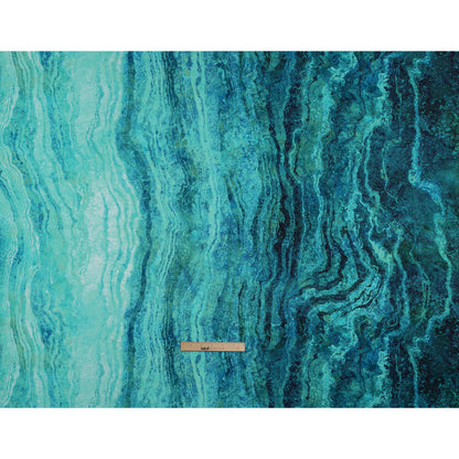 Stonehenge Quilting Cotton by Northcott - Peacock Swirling Lines Gradient - Ombre II Collection