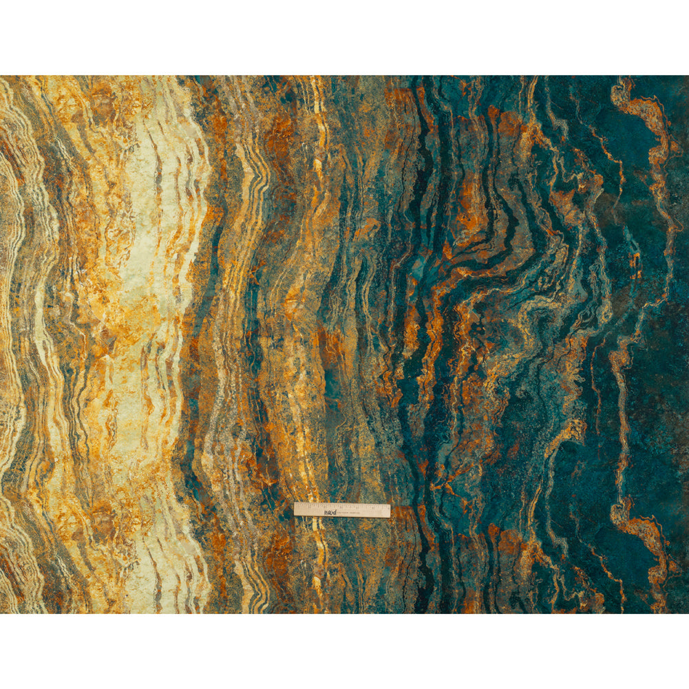 Stonehenge Quilting Cotton by Northcott - Oxidized Copper Swirling Lines Gradient - Ombre II Collection