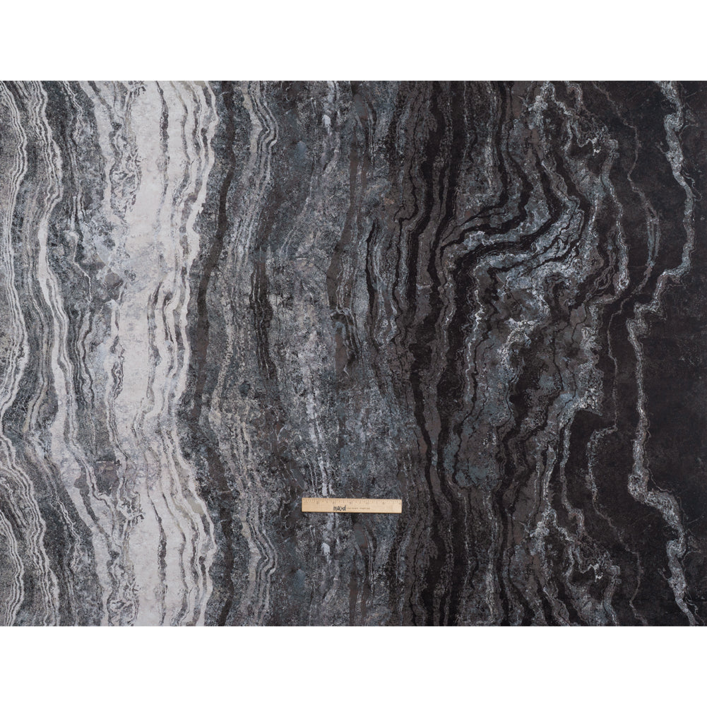 Stonehenge Quilting Cotton by Northcott - Graphite Swirling Lines Gradient - Ombre II Collection - Full