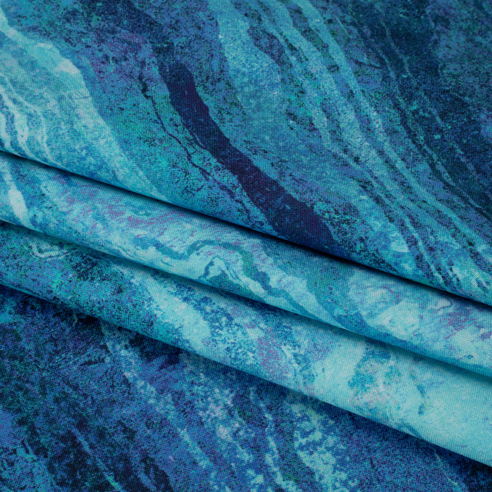 Stonehenge Wide Backing Quilting Cotton by Northcott - Midnight Swirling Lines Gradient, 108" Width - Ombre Wide Backing II Collection - Folded