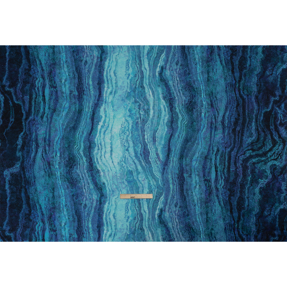 Stonehenge Wide Backing Quilting Cotton by Northcott - Midnight Swirling Lines Gradient, 108" Width - Ombre Wide Backing II Collection - Full