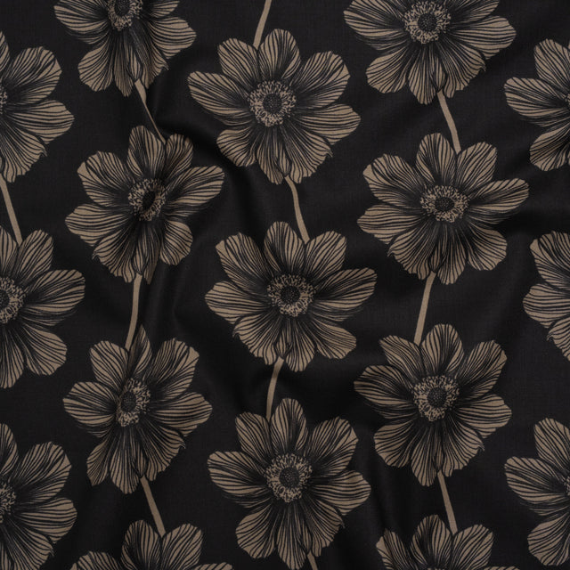 Printed Quilting Cotton by Anna Maria Textiles for Northcott - Silvertone Anemone Floral - Indelible Collection