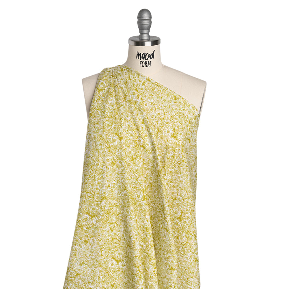Printed Quilting Cotton by Anna Maria Textiles for Northcott - Golden Mums Floral - Indelible Collection - Drape