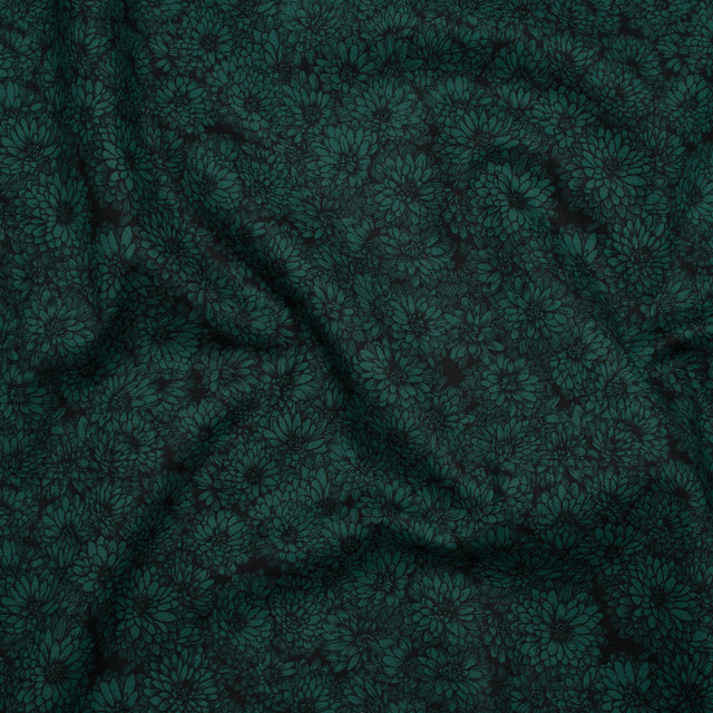 Printed Quilting Cotton by Anna Maria Textiles for Northcott - Seaweed Mums Floral - Indelible Collection