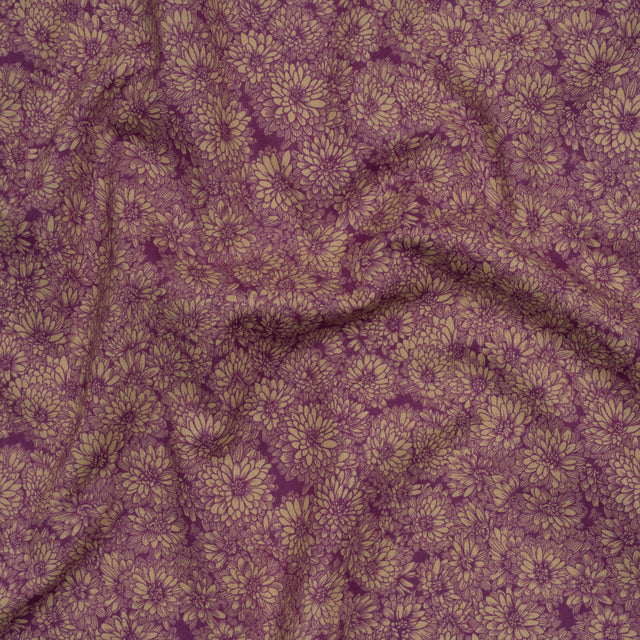 Printed Quilting Cotton by Anna Maria Textiles for Northcott - Mauve Mums Floral - Indelible Collection