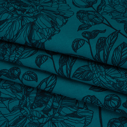 Printed Quilting Cotton by Anna Maria Textiles for Northcott - Ocean Peony Floral - Indelible Collection