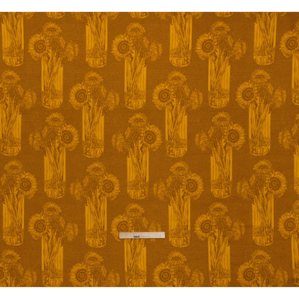 Printed Quilting Cotton by Anna Maria Textiles for Northcott - Saffron Sunflowers Floral - Indelible Collection - Full