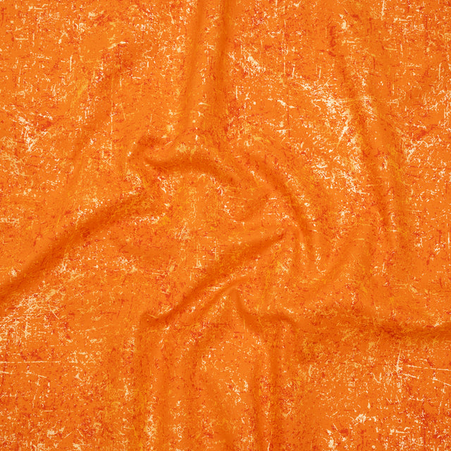 Pearl Finish Quilting Cotton by Patrick Lose for Northcott - Tangerine Textural Abstract - Glisten Collection