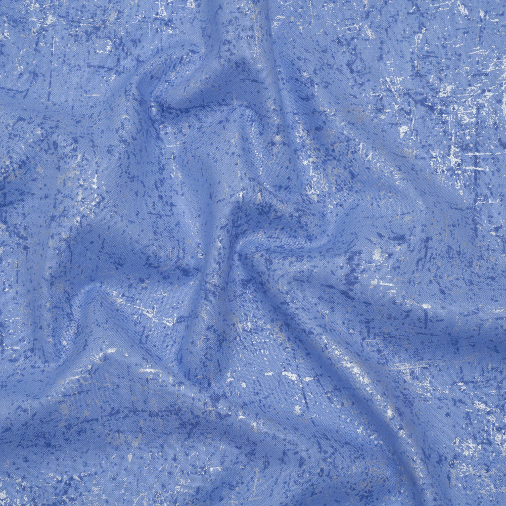Pearl Finish Quilting Cotton by Patrick Lose for Northcott - Periwinkle Textural Abstract - Glisten Collection