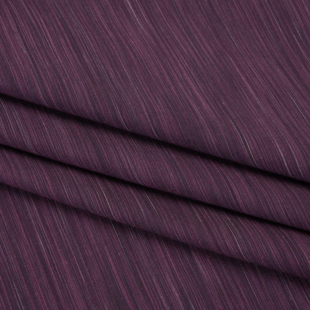Woven Quilting Cotton Fabric by FIGO Studio - Eggplant Striated - Space Dye Collection - Folded