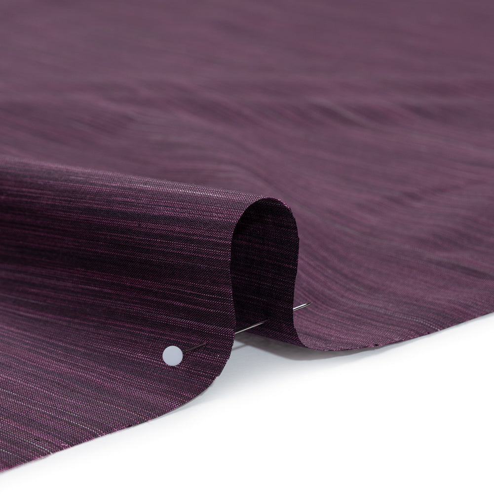 Woven Quilting Cotton Fabric by FIGO Studio - Eggplant Striated - Space Dye Collection - Detail