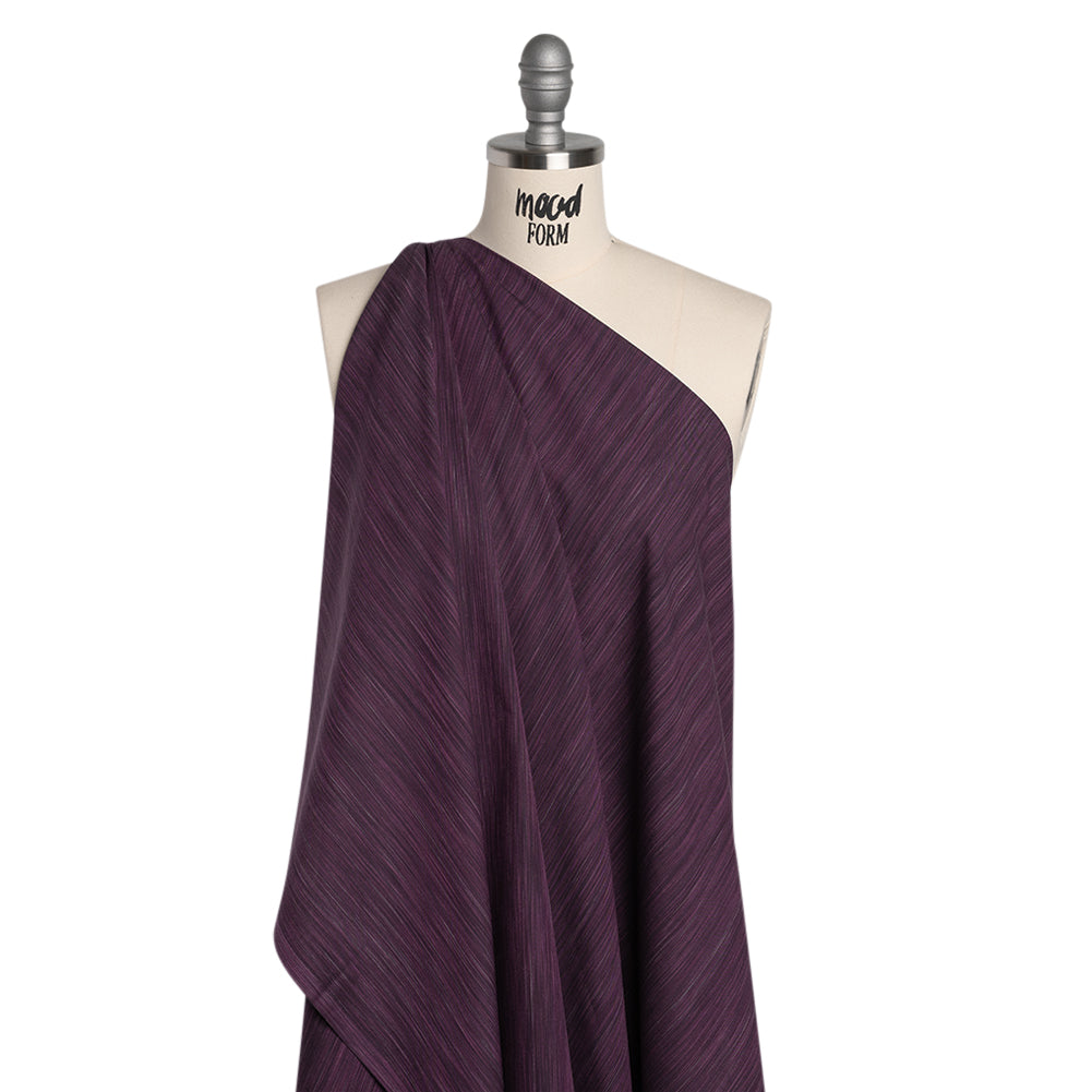 Woven Quilting Cotton Fabric by FIGO Studio - Eggplant Striated - Space Dye Collection - Drape