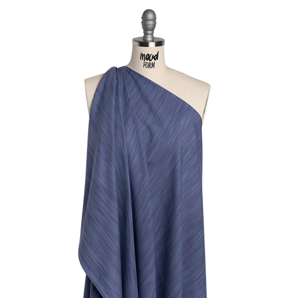 Woven Quilting Cotton Fabric by FIGO Studio - Navy Striated - Space Dye Collection - Drape