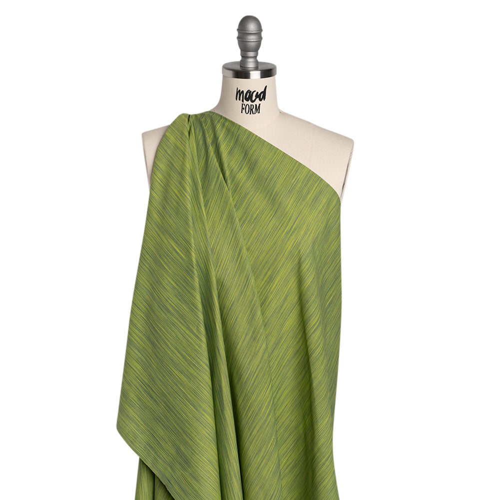 Woven Quilting Cotton Fabric by FIGO Studio - Pistachio Striated - Space Dye Collection - Drape
