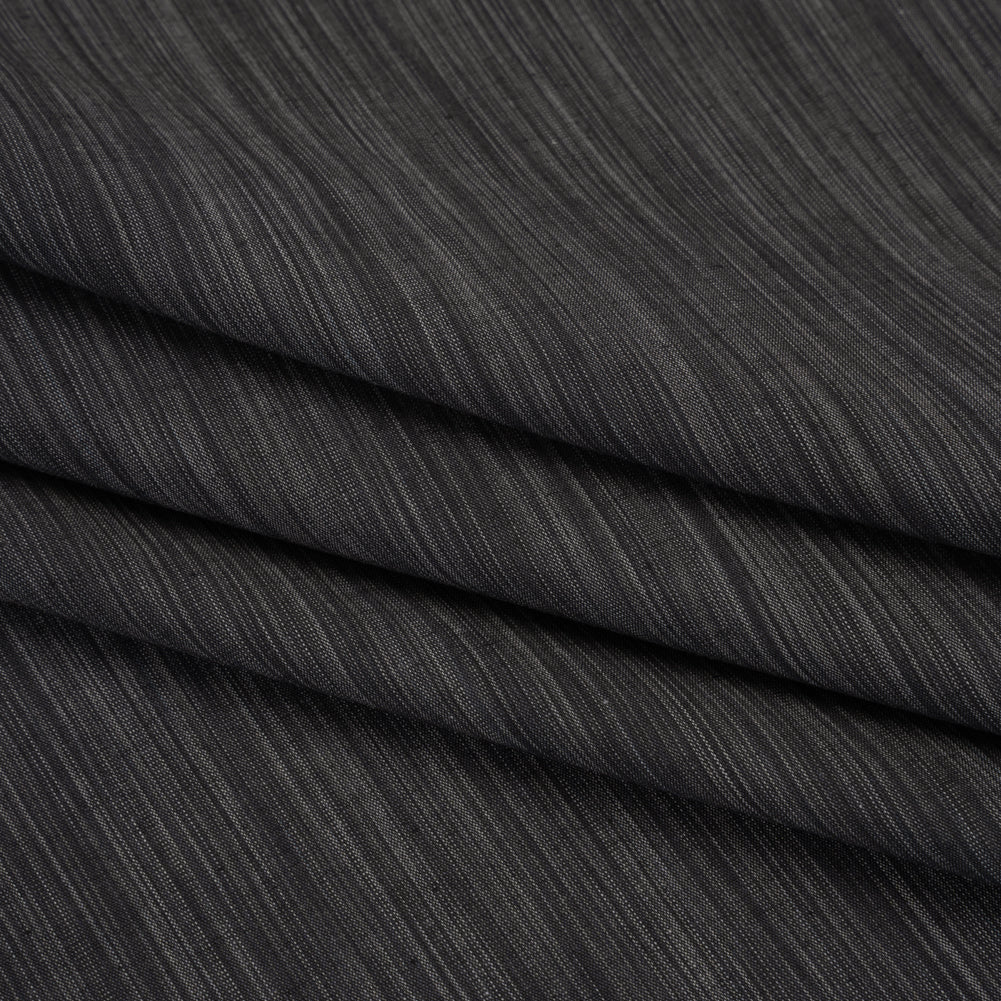 Woven Quilting Cotton Fabric by FIGO Studio - Soot Striated - Space Dye Collection - Folded