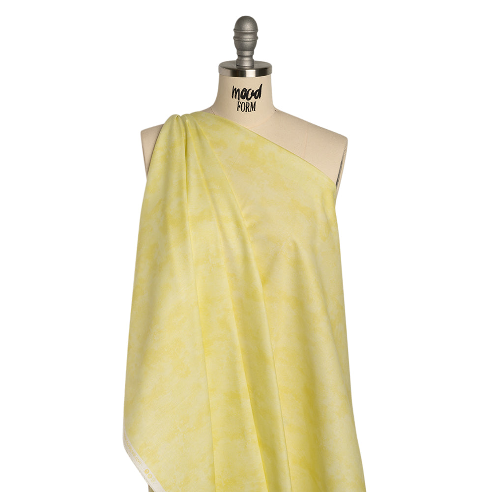 Printed Quilting Cotton by Deborah Edwards Northcott Studio - Lemon Merangue Fresco Texture - Toscana Collection - Folded
