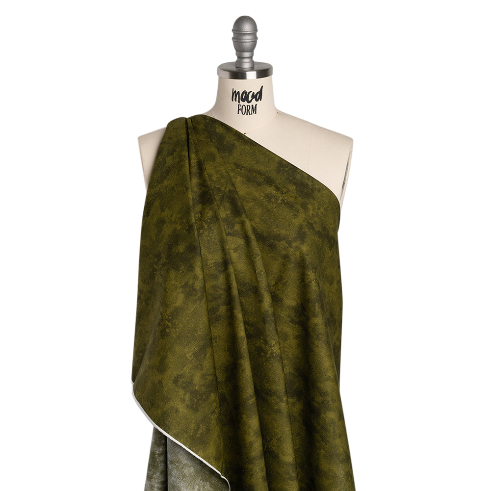 Printed Quilting Cotton by Deborah Edwards Northcott Studio - Tuscan Olive Fresco Texture - Toscana Collection Folded