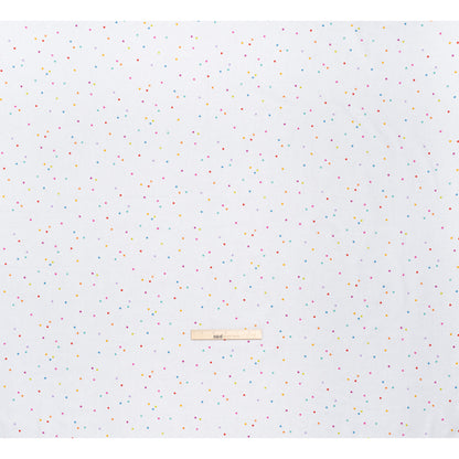 Printed Quilting Cotton by Ghazal Razavi for FIGO Studio - White and Rainbow Flowers - Seasons Basics Collection