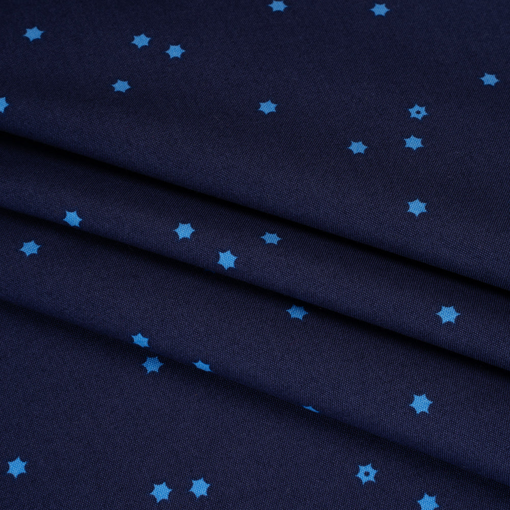 Printed Quilting Cotton by Ghazal Razavi for FIGO Studio - Navy Flowers - Seasons Basics Collection - Detail