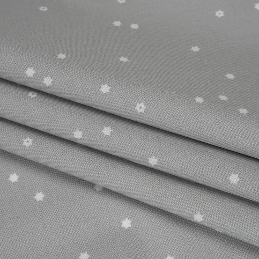 Printed Quilting Cotton by Ghazal Razavi for FIGO Studio - Gray Flowers - Seasons Basics Collection - Detail