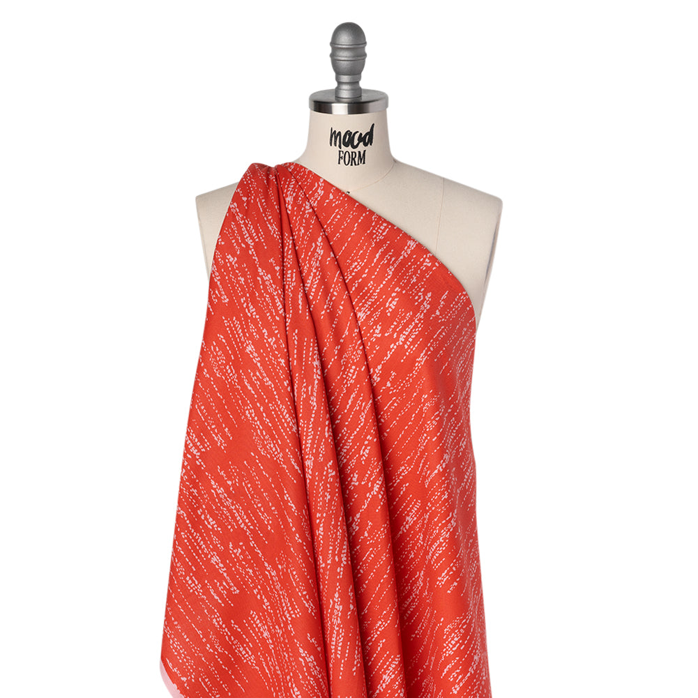 Printed Quilting Cotton by Ghazal Razavi for FIGO Studio - Coral Grass Patch - Seasons Basics Collection - Folded