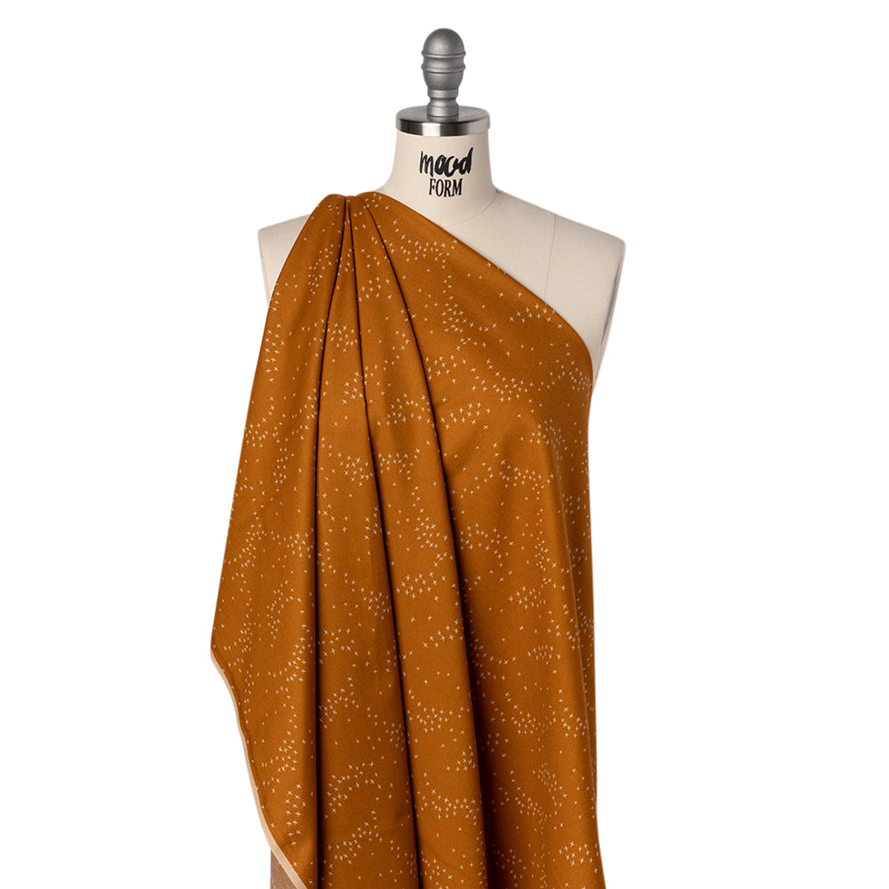 Printed Quilting Cotton by Ghazal Razavi for FIGO Studio - Caramel Birds - Seasons Basics Collection