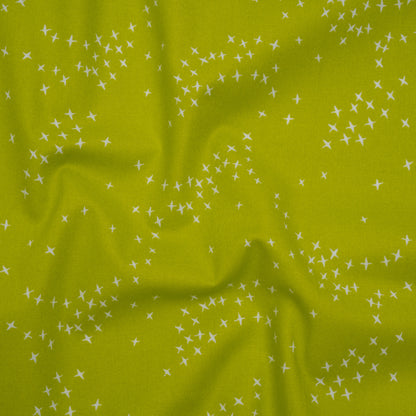 Printed Quilting Cotton by Ghazal Razavi for FIGO Studio - Pistachio Birds - Seasons Basics Collection Drape