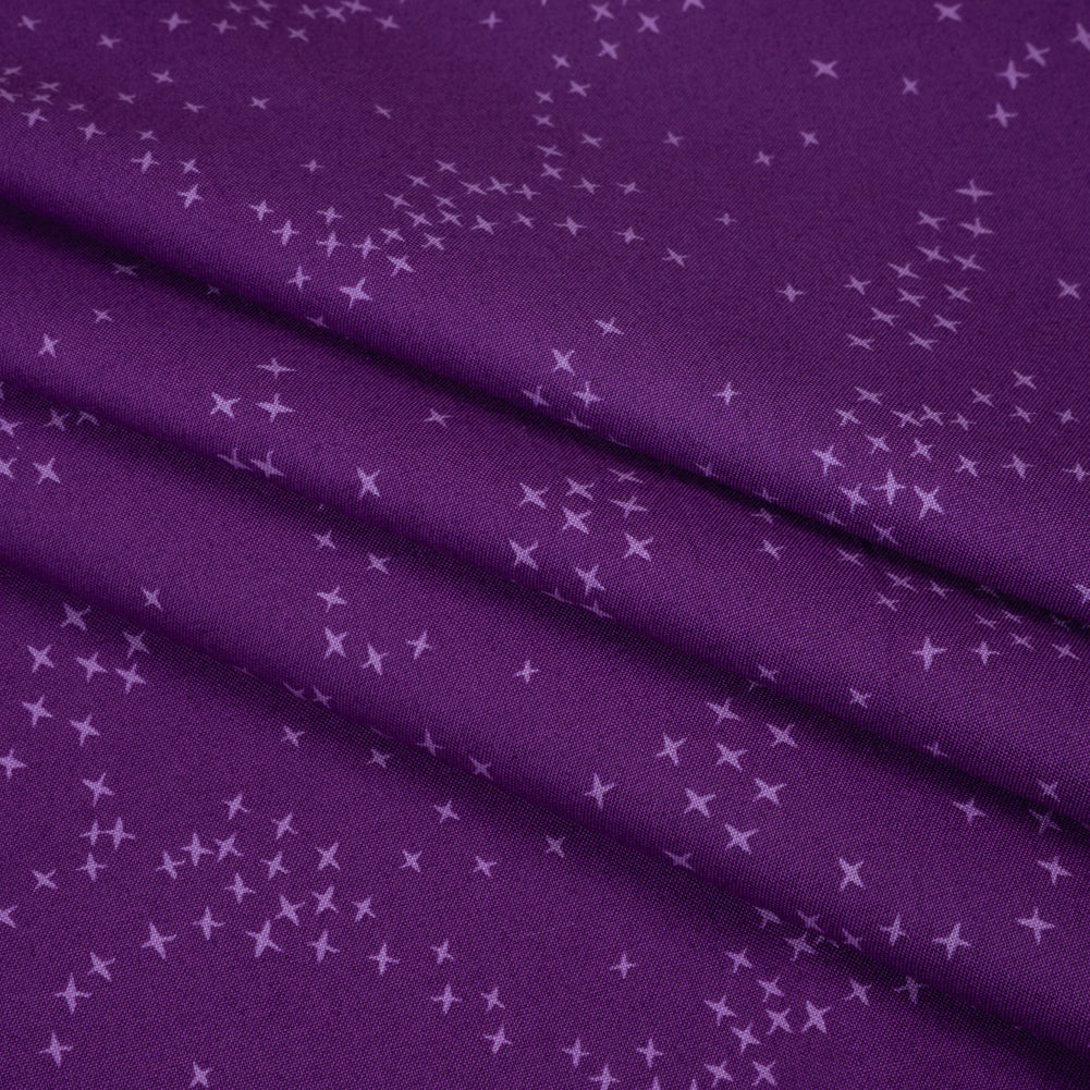Printed Quilting Cotton by Ghazal Razavi for FIGO Studio - Purple Birds - Seasons Basics Collection - Detail