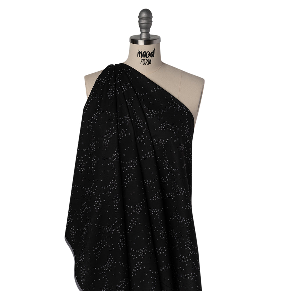 Printed Quilting Cotton by Ghazal Razavi for FIGO Studio - Black Birds - Seasons Basics Collection Folded