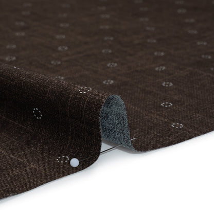 Printed Quilting Cotton by Ghazal Razavi for FIGO Studio - Brown Stitches Circles - Stash Collection