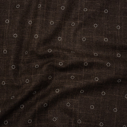 Printed Quilting Cotton by Ghazal Razavi for FIGO Studio - Brown Stitches Circles - Stash Collection