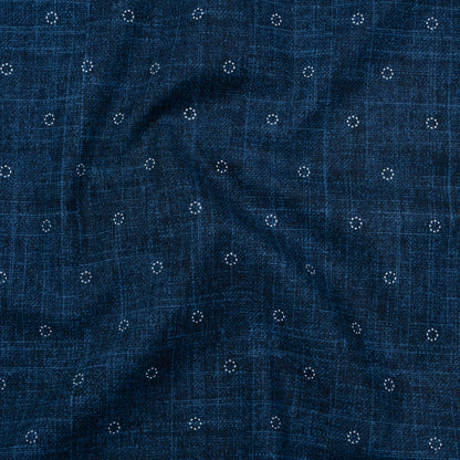 Printed Quilting Cotton by Ghazal Razavi for FIGO Studio - Denim Stitches Circles - Stash Collection