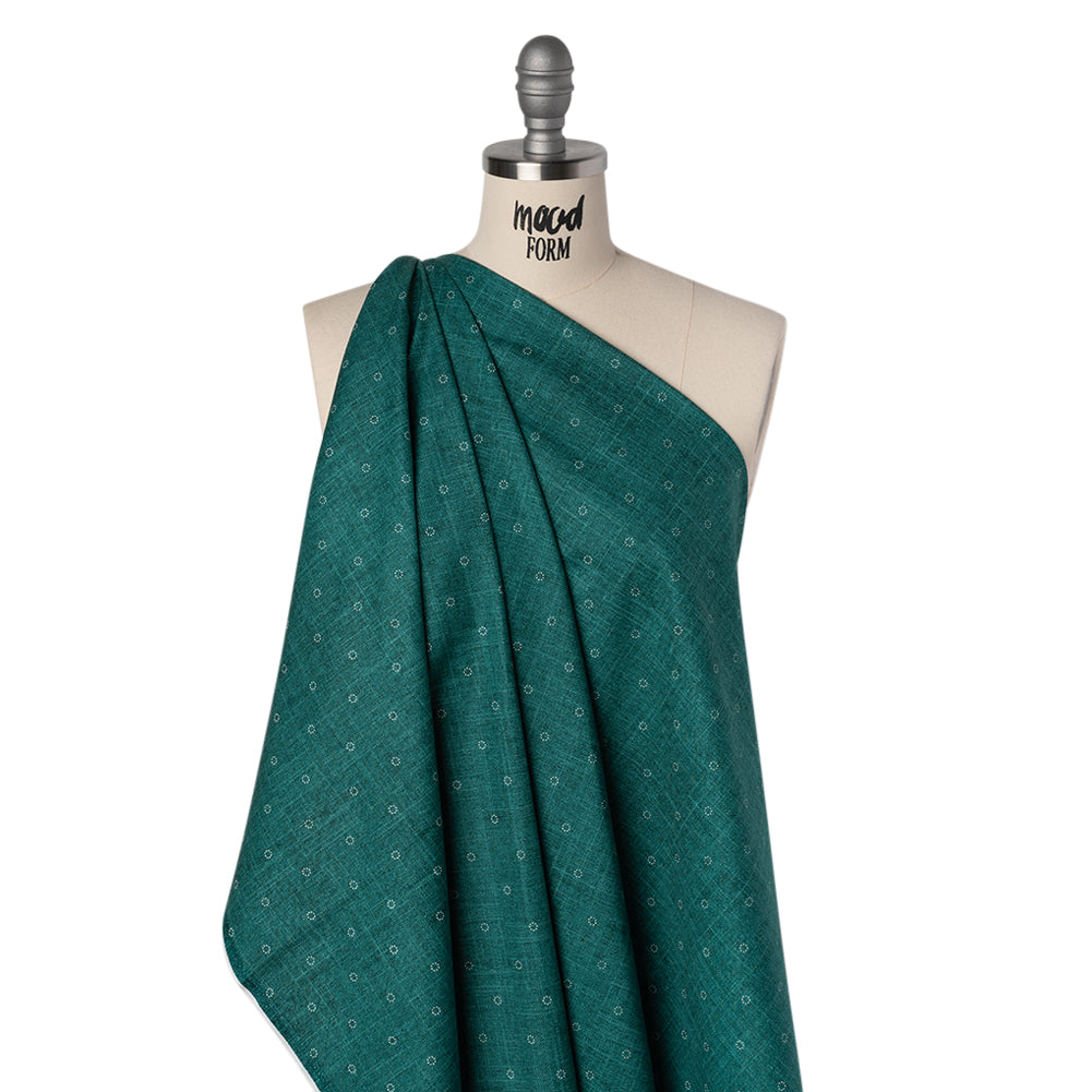 Printed Quilting Cotton by Ghazal Razavi for FIGO Studio - Teal Stitches Circles - Stash Collection Folded
