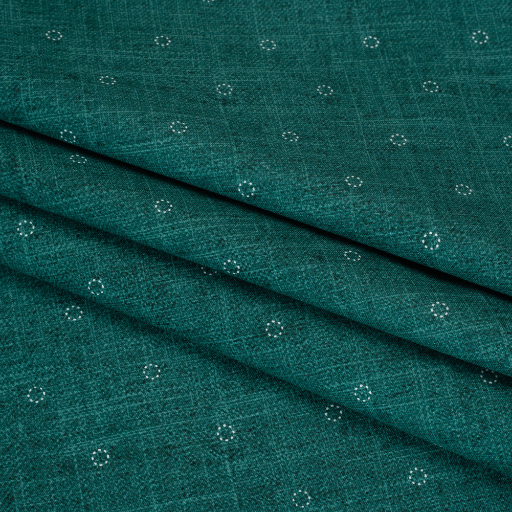 Printed Quilting Cotton by Ghazal Razavi for FIGO Studio - Teal Stitches Circles - Stash Collection Detail