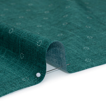 Printed Quilting Cotton by Ghazal Razavi for FIGO Studio - Teal Stitches Circles - Stash Collection Full