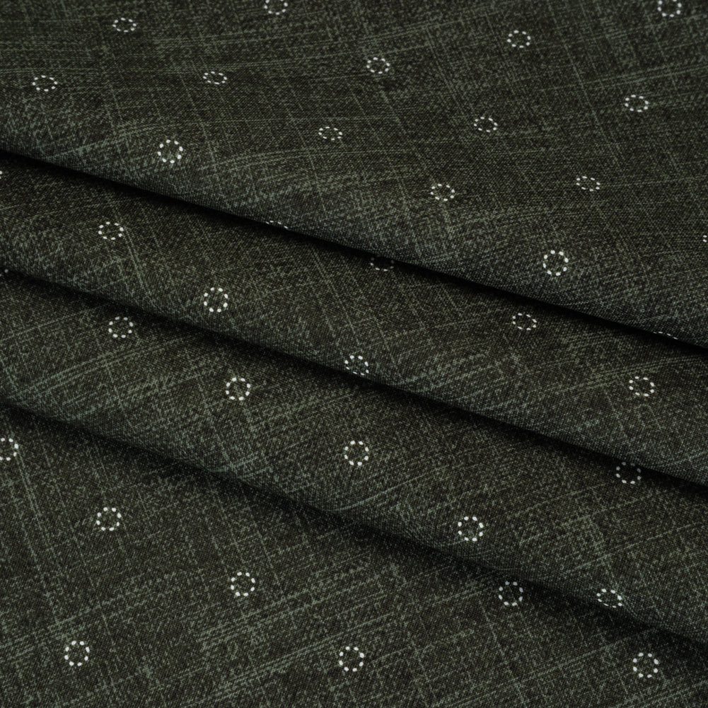 Printed Quilting Cotton by Ghazal Razavi for FIGO Studio - Olive Stitches Circles - Stash Collection - Detail