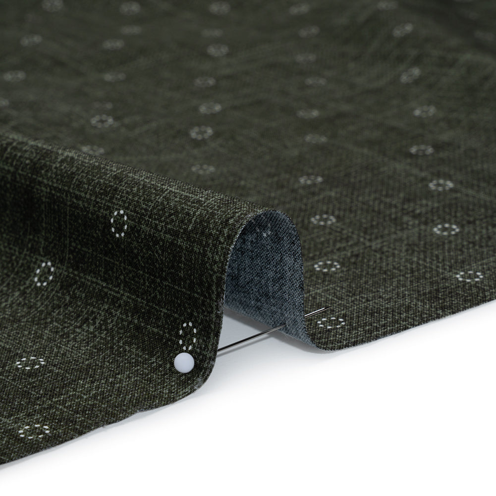 Printed Quilting Cotton by Ghazal Razavi for FIGO Studio - Olive Stitches Circles - Stash Collection - Full - Image 4 of 7
