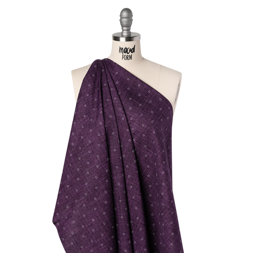 Printed Quilting Cotton by Ghazal Razavi for FIGO Studio - Purple Stitches Circles - Stash Collection Folded
