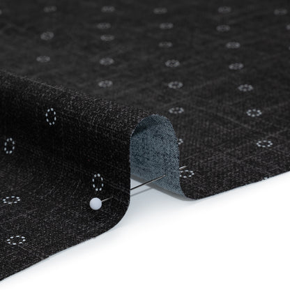 Printed Quilting Cotton by Ghazal Razavi for FIGO Studio - Black Stitches Circles - Stash Collection