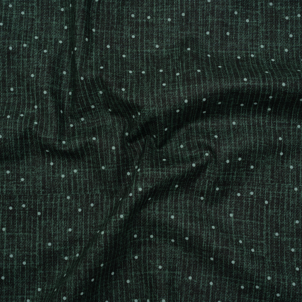 Printed Quilting Cotton by Ghazal Razavi for FIGO Studio - Emerald Stripe Dot - Stash Collection Drape