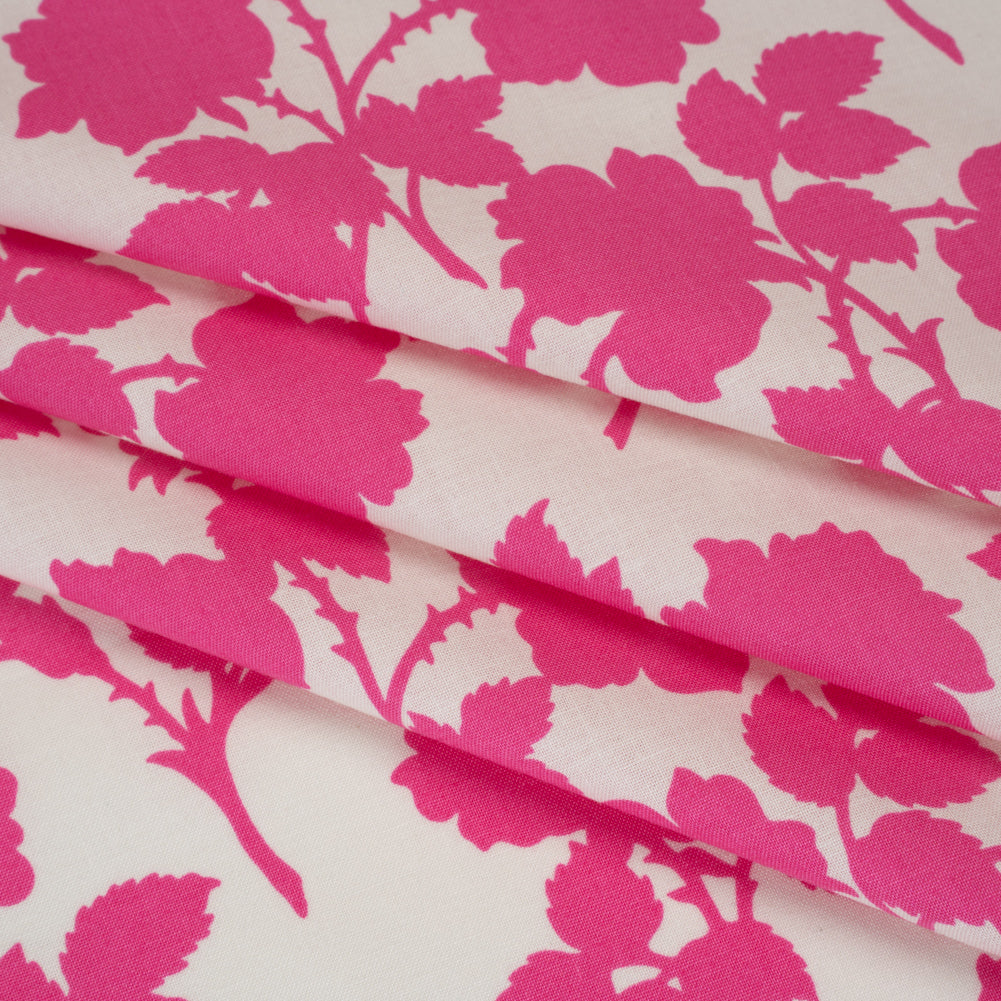 Printed Quilting Cotton by Heather Bailey for FIGO Studio - Cerise Bramble Floral Silhouettes - Pop Sugar Collection Detail