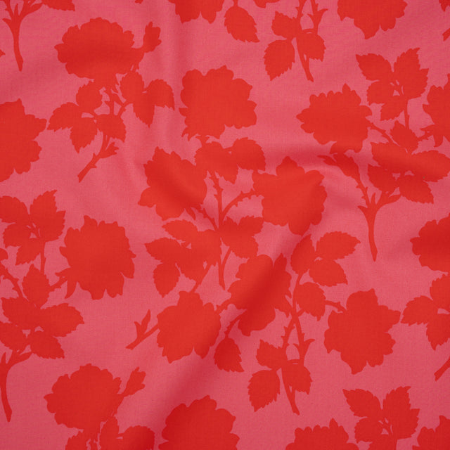 Printed Quilting Cotton by Heather Bailey for FIGO Studio - Strawberry Bramble Floral Silhouettes - Pop Sugar Collection Drape