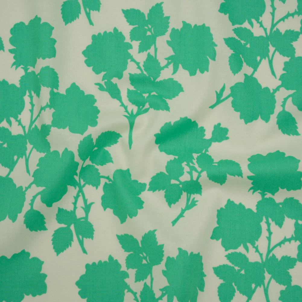 Printed Quilting Cotton by Heather Bailey for FIGO Studio - Turquoise Bramble Floral Silhouettes - Pop Sugar Collection